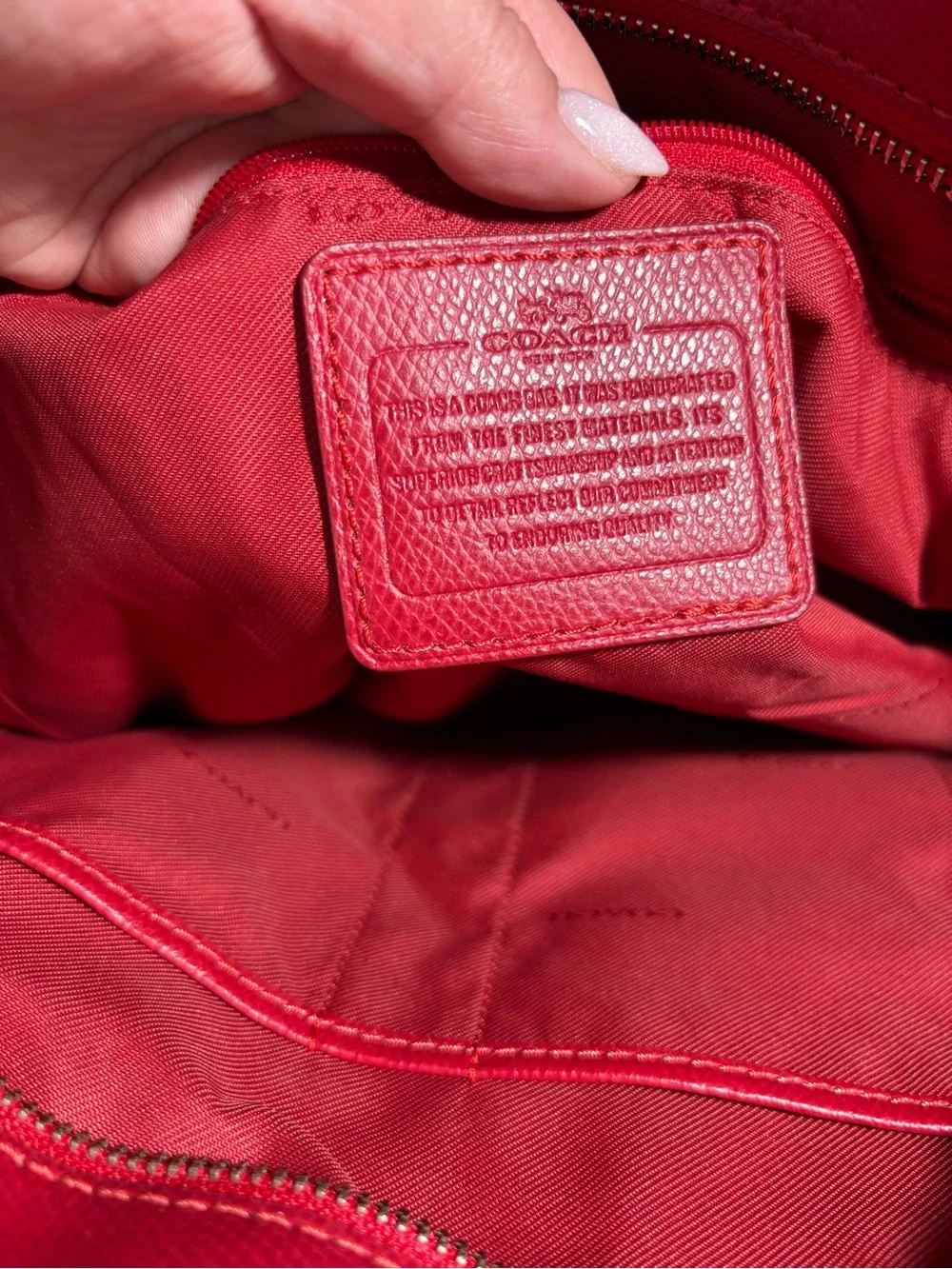 Coach Scarlet Crossgrain Leather Turnlock Tote